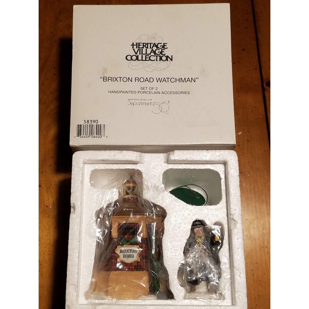 "Brixton Road Watchman" Set of 2 #58390 Heritage Village Collection -Retired-